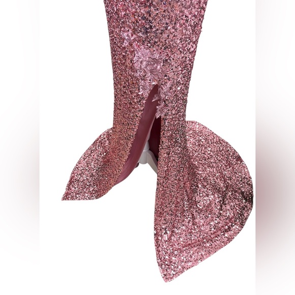NWT Terani Couture One Shoulder Pink Sequin Cut Out Formal‎ Maxi Gown Glamour - Picture 9 of 13